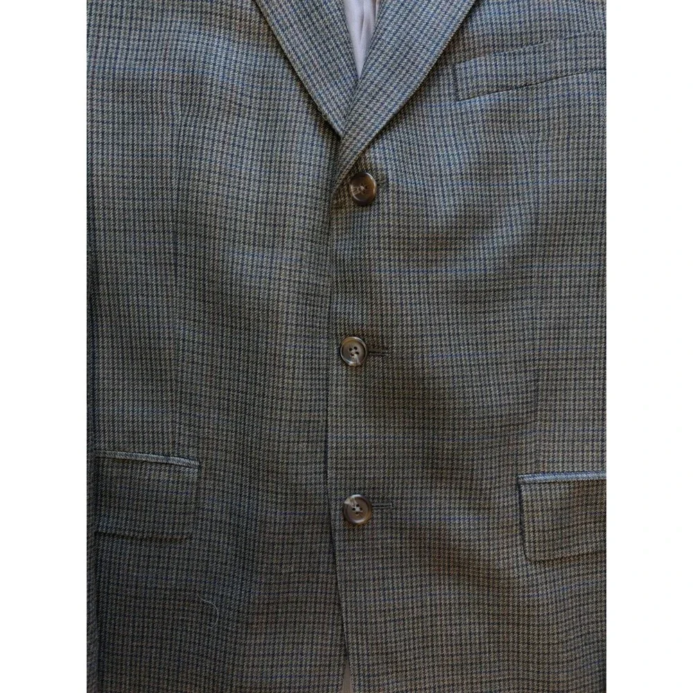 Ralph Lauren Mens 42R Olive Houndstooth Sport Coat Wool Tweed Green Canada L503